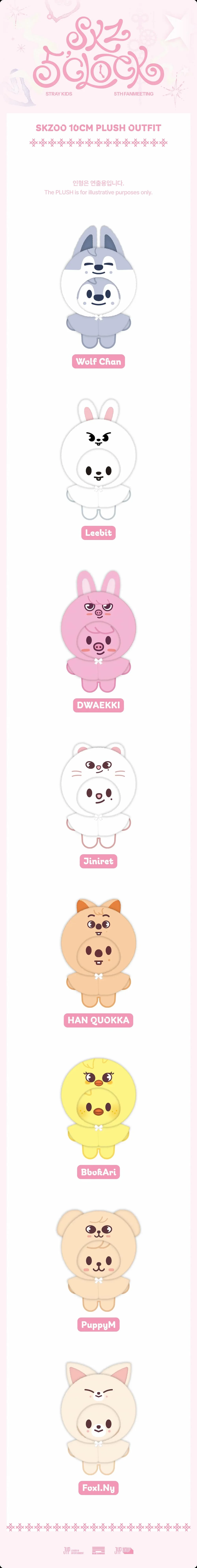 STRAY KIDS SKZOO 10CM PLUSH OUTFIT - SKZ 5'CLOCK – Kpop Nation